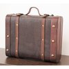 Vintiquewise Decorative Wooden Leather Suitcase QI003009